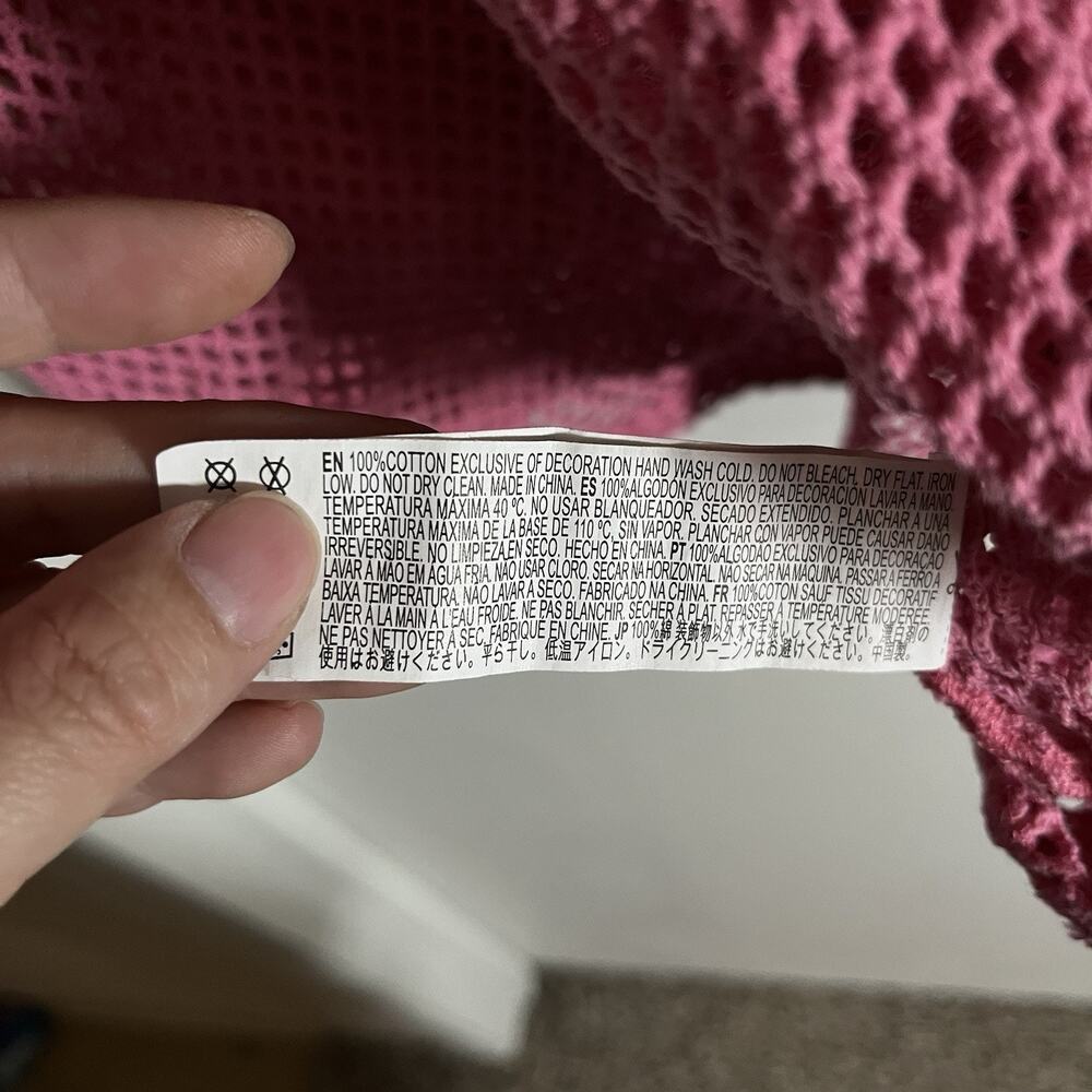 Barbie x forever 21 Pink Net Shirt Top Swim Cover Up Sporty Barbiecore XL - Picture 7 of 9